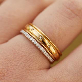 Star Set Spinning Ring In Gold Vermeil - Ring - Carrie Elizabeth