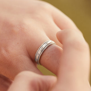 Star Set Diamond Spinning Ring In Sterling Silver - Ring - Carrie Elizabeth