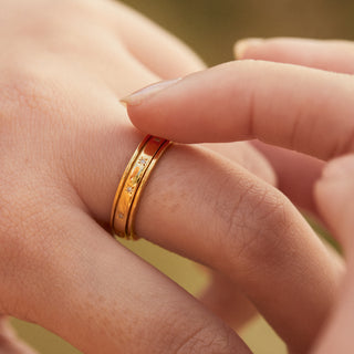 Star Set Spinning Ring In Gold Vermeil - Ring - Carrie Elizabeth