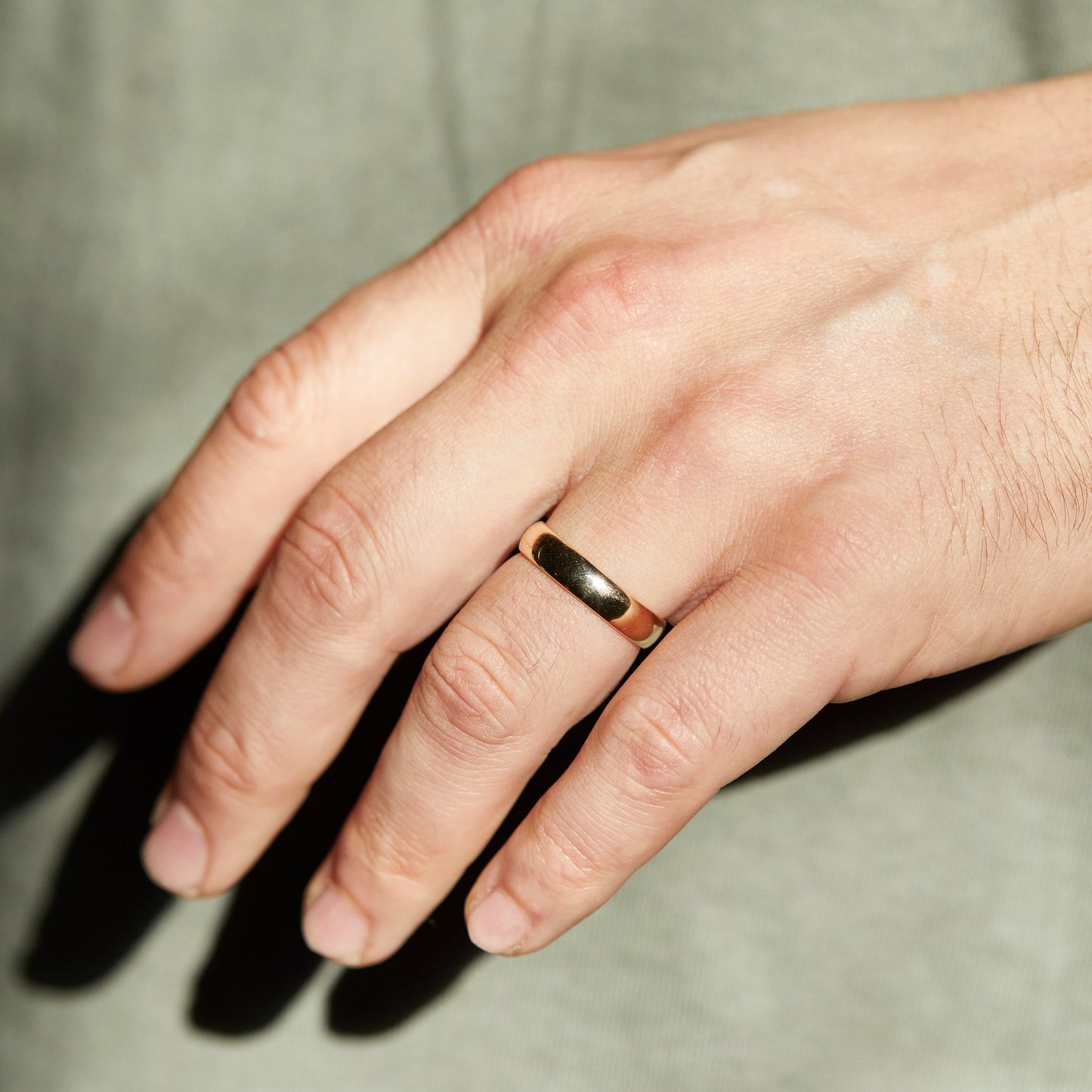 Men's Wedding Band In 14k Solid Yellow Gold - Ring - Carrie Elizabeth