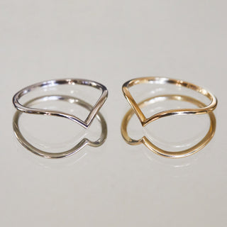 Wishbone Stacking Ring In 9k Solid Yellow Gold - Ring - Carrie Elizabeth