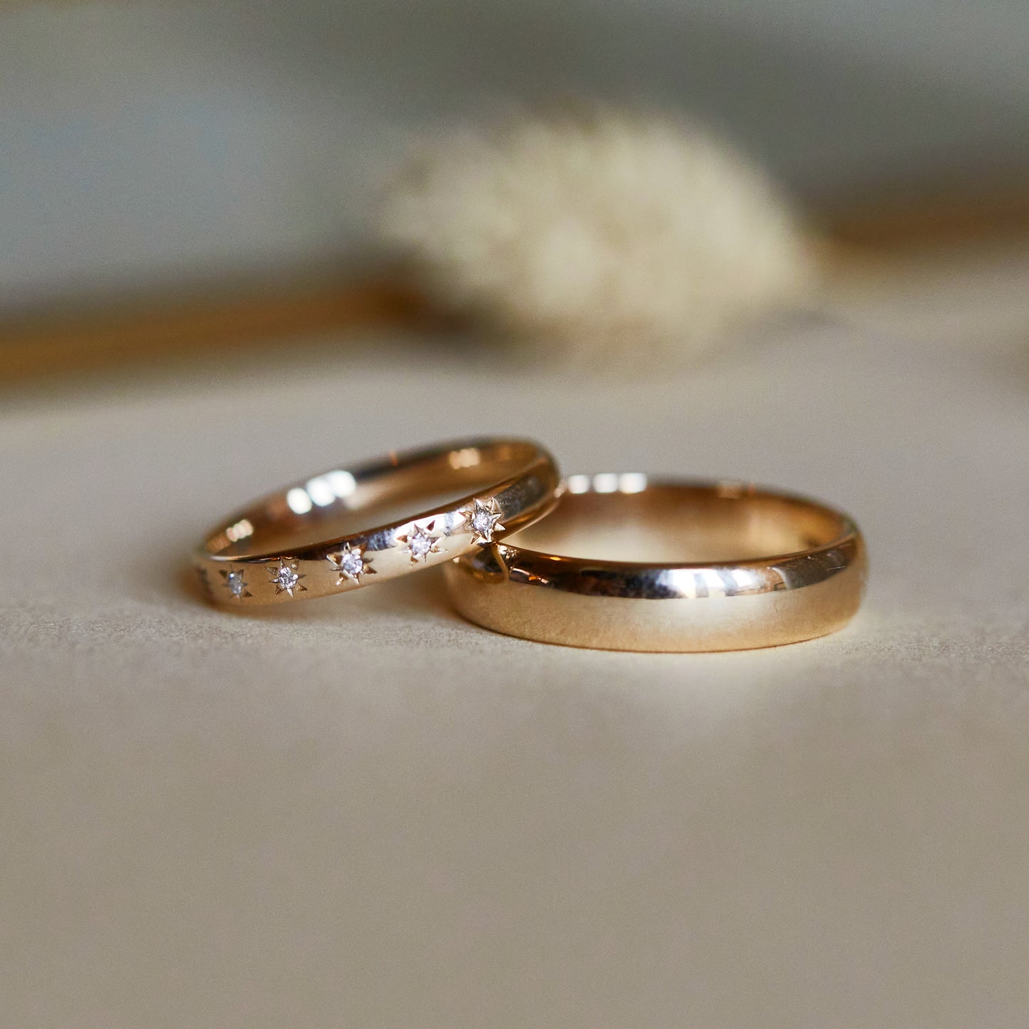Men's Wedding Band In 14k Solid Yellow Gold - Ring - Carrie Elizabeth