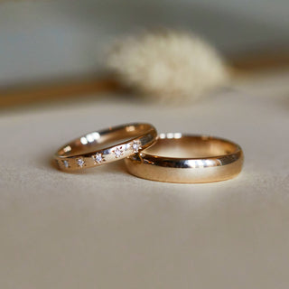 Men's Wedding Band In 14k Solid Yellow Gold - Ring - Carrie Elizabeth