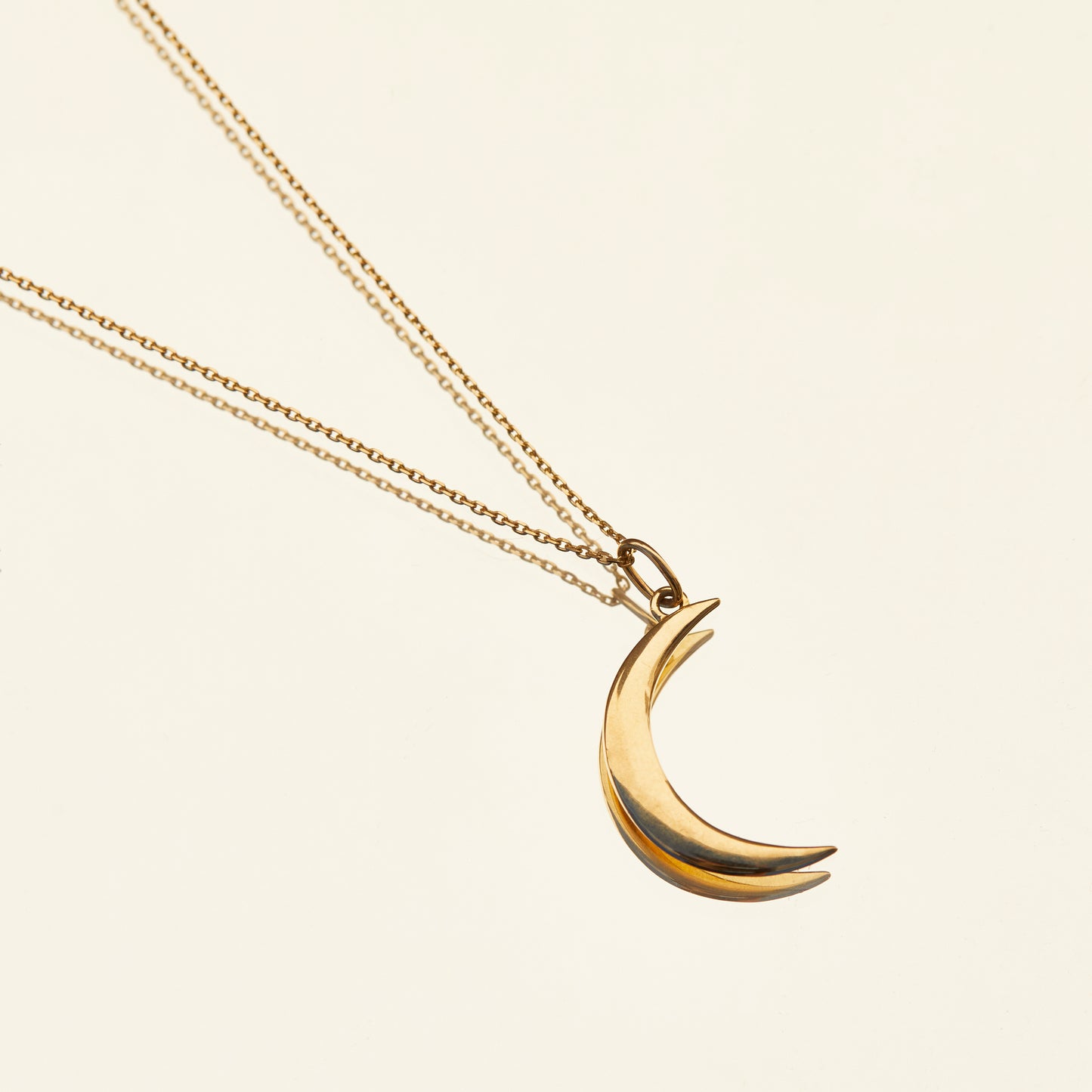 New Moon Necklace In 9K Solid Yellow Gold - Necklace - Carrie Elizabeth