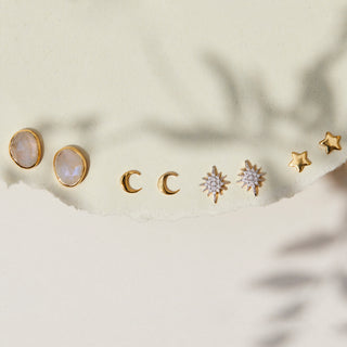 Diamond Starburst Stud Earring