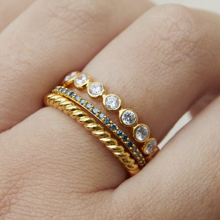 Bezel Set Cubic Zirconia Eternity Ring in Gold Vermeil Ring Malya