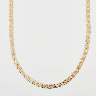 Diamond Cut Braid Chain Necklace in 9k Solid Yellow Gold - Necklace - Carrie Elizabeth