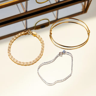 Diamond Cut Braid Chain Bracelet in 9k Solid Yellow Gold - Bracelet - Carrie Elizabeth