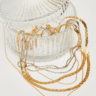 Diamond Cut Braid Chain Necklace in 9k Solid Yellow Gold - Necklace - Carrie Elizabeth
