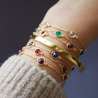 14k Gold Plated Diamond Star Set Cuff Bracelet Pink City