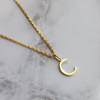Delicate Initial Pendant Necklace In Gold Vermeil Necklace Malya