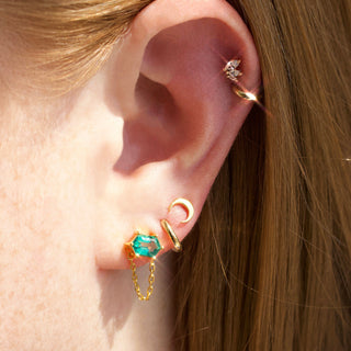 Meaningful solid gold earrings crafted by Carrie Elizabeth Jewellery