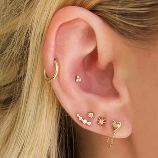 Meaningful solid gold earrings crafted by Carrie Elizabeth Jewellery
