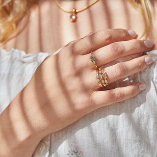 Carrie elizabeth green amethyst and cz gold vermeil ring