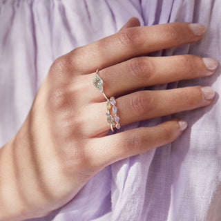 Carrie elizabeth green amethyst and cz sterling silver ring
