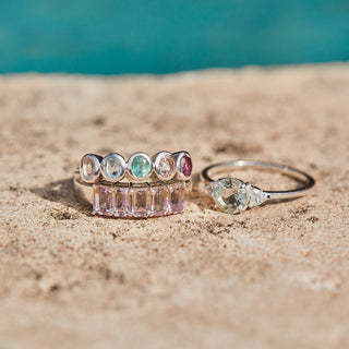 Carrie elizabeth green amethyst and cz sterling silver ring