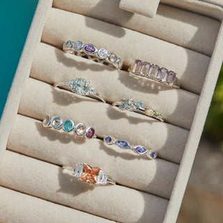 Carrie elizabeth green amethyst and cz sterling silver ring