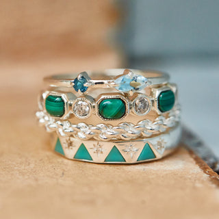 carrie elizabeth aquamarine and london blue topaz gemstone ring