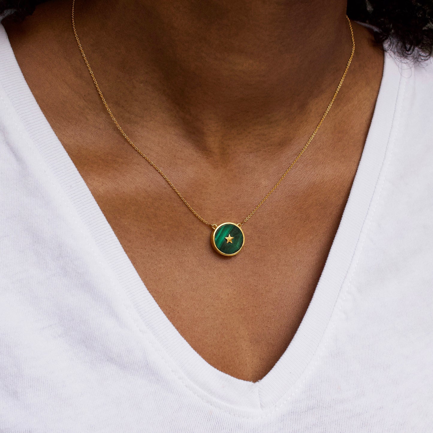 Carrie Elizabeth Malachite Night Sky Necklace