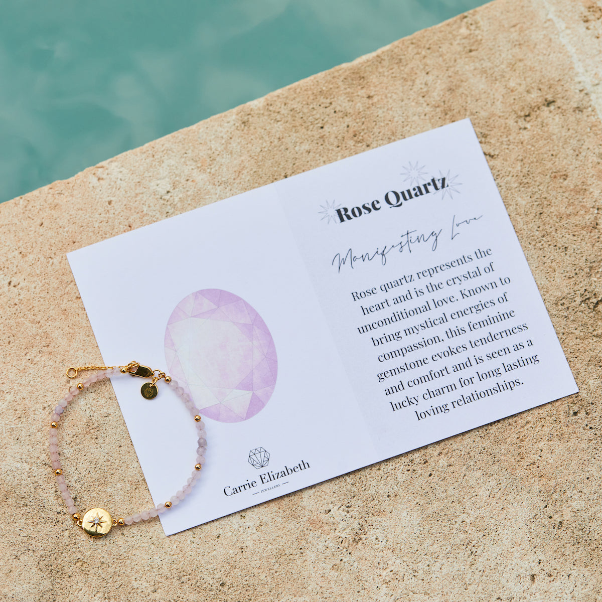 Carrie elizabeth manifestation charity princes trust rose quartz bracelet