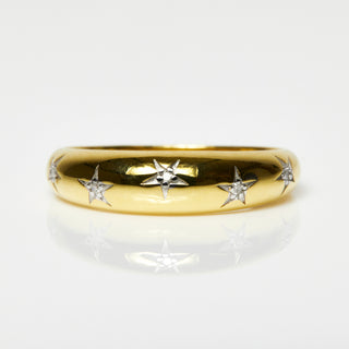 Chunky Star Set Diamond Band In Gold Vermeil - Ring - Carrie Elizabeth