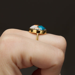 Statement Oyster Turquoise Ring In Gold Vermeil Ring uv overseas
