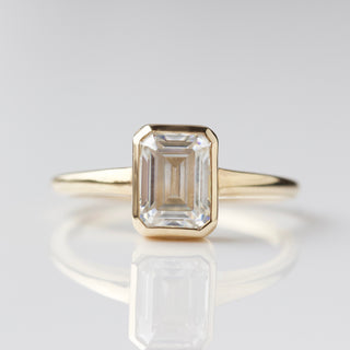 Carrie Elizabeth moissanite engagement ring in solid 9k gold 