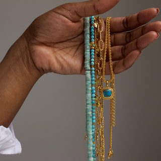 carrie elizabeth statement tyre amazonite beaded necklace