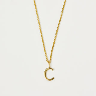 Delicate Initial Pendant Necklace In Gold Vermeil - Necklace - Carrie Elizabeth