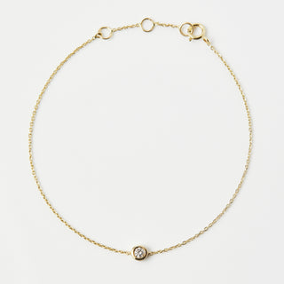 Diamond Solitaire Bracelet In 9K Solid Yellow Gold - Bracelet - Carrie Elizabeth