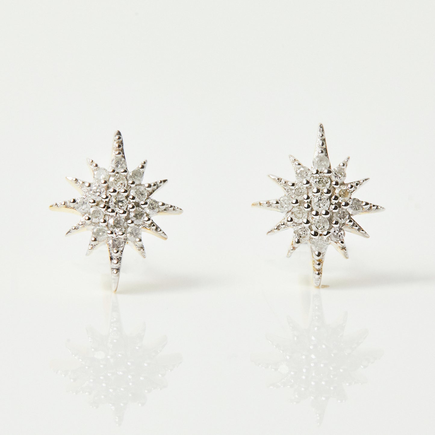 Diamond Starburst Stud Earrings In Gold Vermeil - Earrings - Carrie Elizabeth