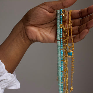 carrie elizabeth turquoise beaded opal necklace