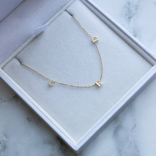 Custom Made Initial Necklace In 9k Solid Gold Necklace Pink City