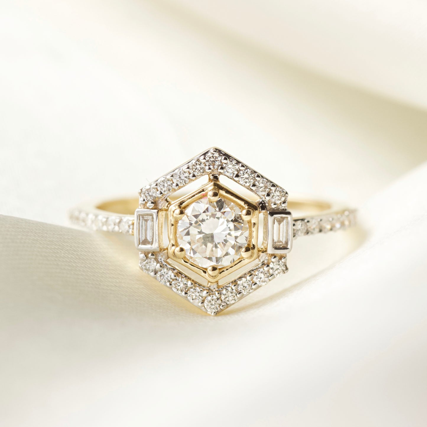 Carrie Elizabeth Solid 14k Gold Diamond Engagement Ring