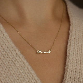9K Solid Gold Mama Necklace Necklace Dwarkas