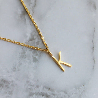 Delicate Initial Pendant Necklace In Gold Vermeil Necklace Malya