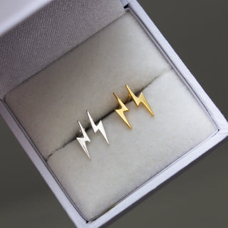 Lightning Bold Studs In 14k Gold Vermeil Earrings Pink City