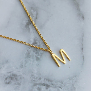 Delicate Initial Pendant Necklace In Gold Vermeil Necklace Malya 