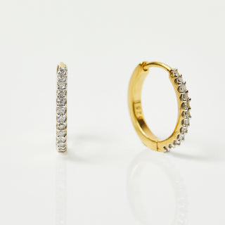 Mini Diamond Hugging Hoops In Gold Vermeil - Earrings - Carrie Elizabeth