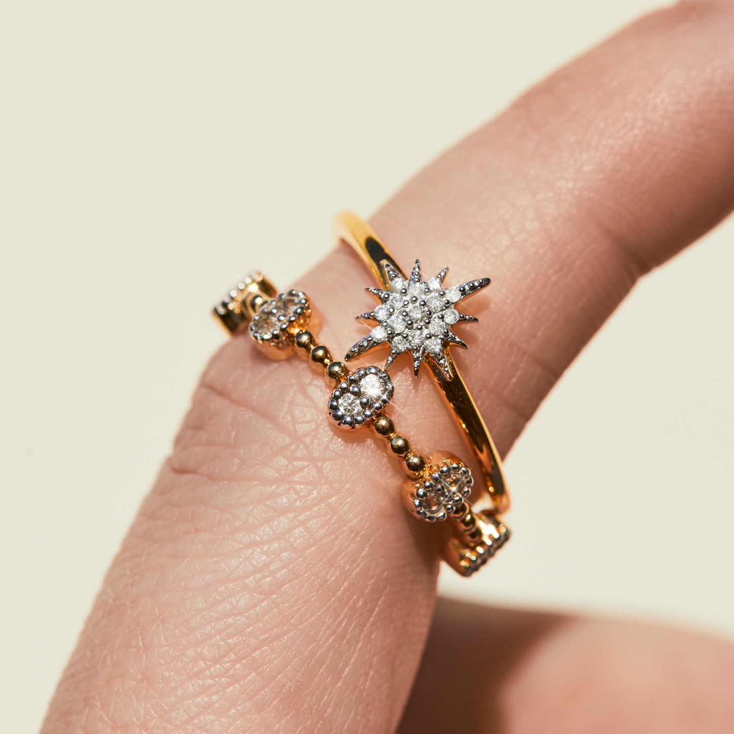 Dainty Starburst Stacking Ring In Gold Vermeil - Ring - Carrie Elizabeth