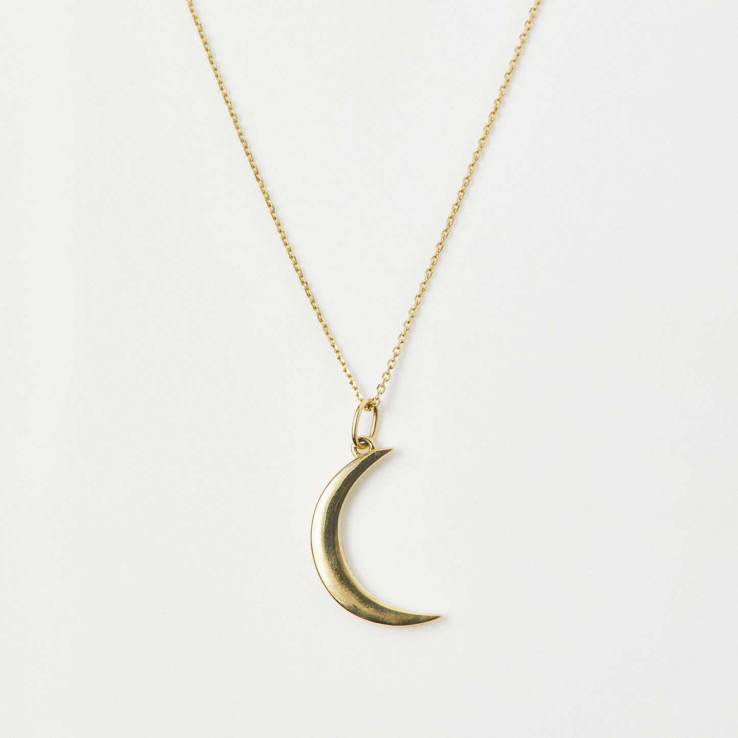 New Moon Necklace In 9K Solid Yellow Gold - Necklace - Carrie Elizabeth