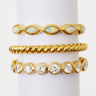 Bezel Set Cubic Zirconia Eternity Ring in Gold Vermeil Ring Malya