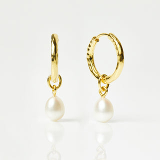 Pearl Drop Earrings in Gold Vermeil - Earrings - Carrie Elizabeth