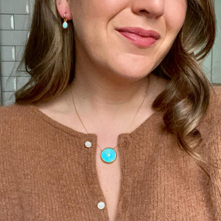 Night Sky Turquoise Pendant Necklace In Gold Vermeil Necklace VJI