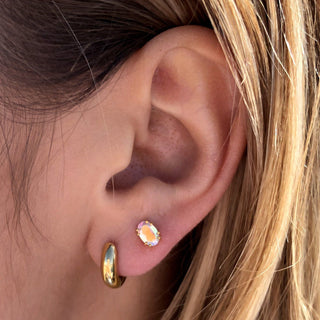 14k Gold Vermeil Mini Chunky Hoop Earrings Earrings Dwarkas