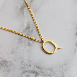 Delicate Initial Pendant Necklace In Gold Vermeil Necklace Malya 