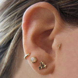 9k Solid Gold Lightning Bolt Stud Earring Earrings Dwarkas
