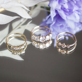 9k Solid Yellow Gold Full Cut Diamond Ring Ring Malya
