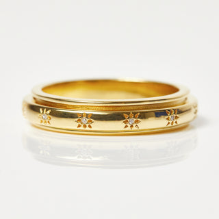 Star Set Spinning Ring In Gold Vermeil - Ring - Carrie Elizabeth