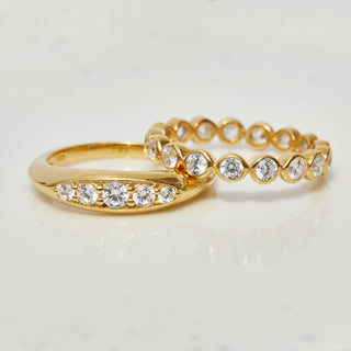 Bezel Set Cubic Zirconia Eternity Ring in Gold Vermeil Ring Malya